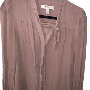 Vintage Forth&Towne AllegorySheerMFront Tie Blouse